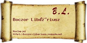 Boczor Libériusz névjegykártya